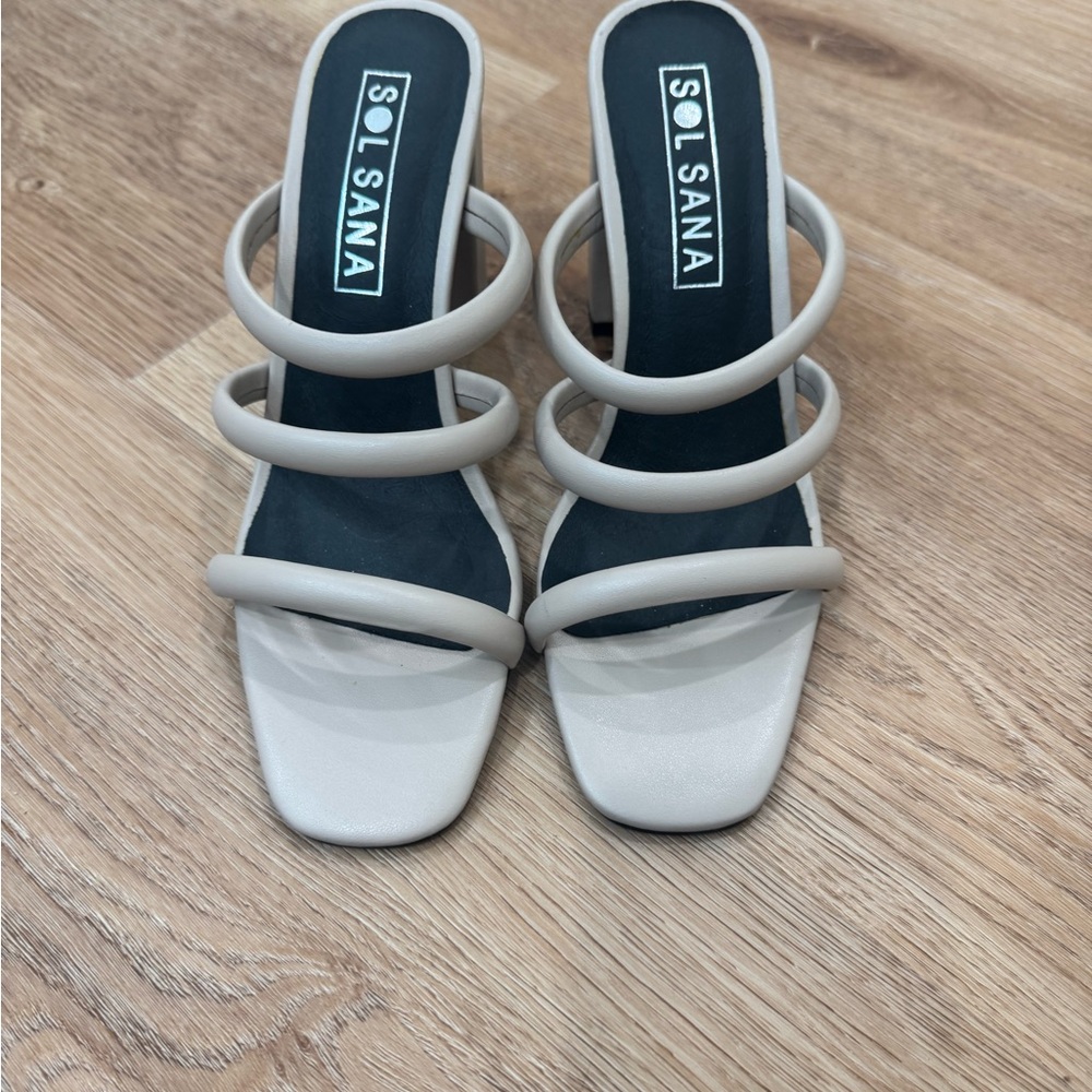 Sol Sana Women's Beige Strappy Heels